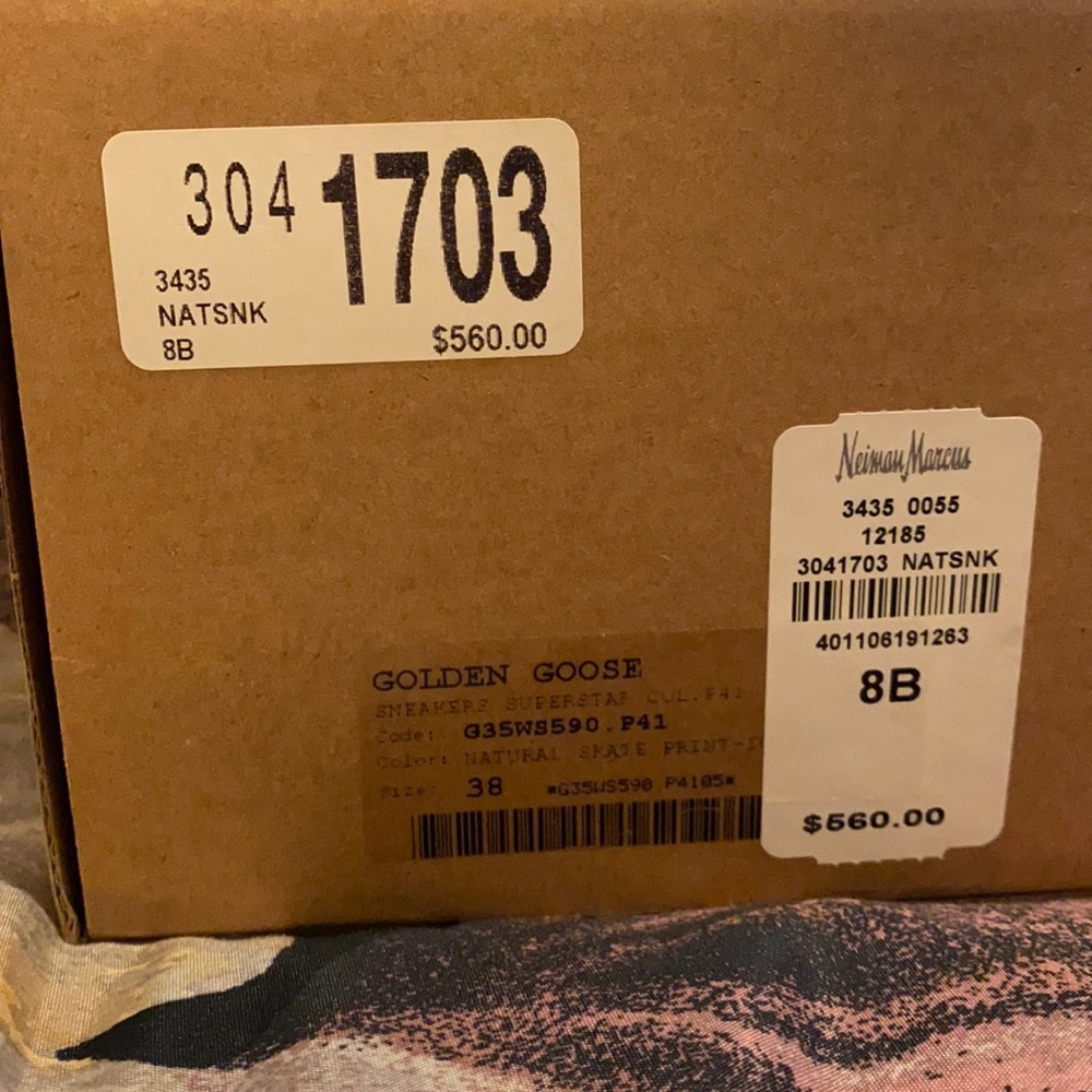 Golden Goose Natural Snakeskin size 8